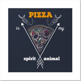 Pizza Is My Spirit Animal Happy Pizza Eater Gift Posters and Art